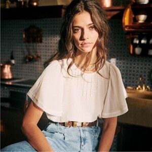 Sezane Matty Silk Blouse 34